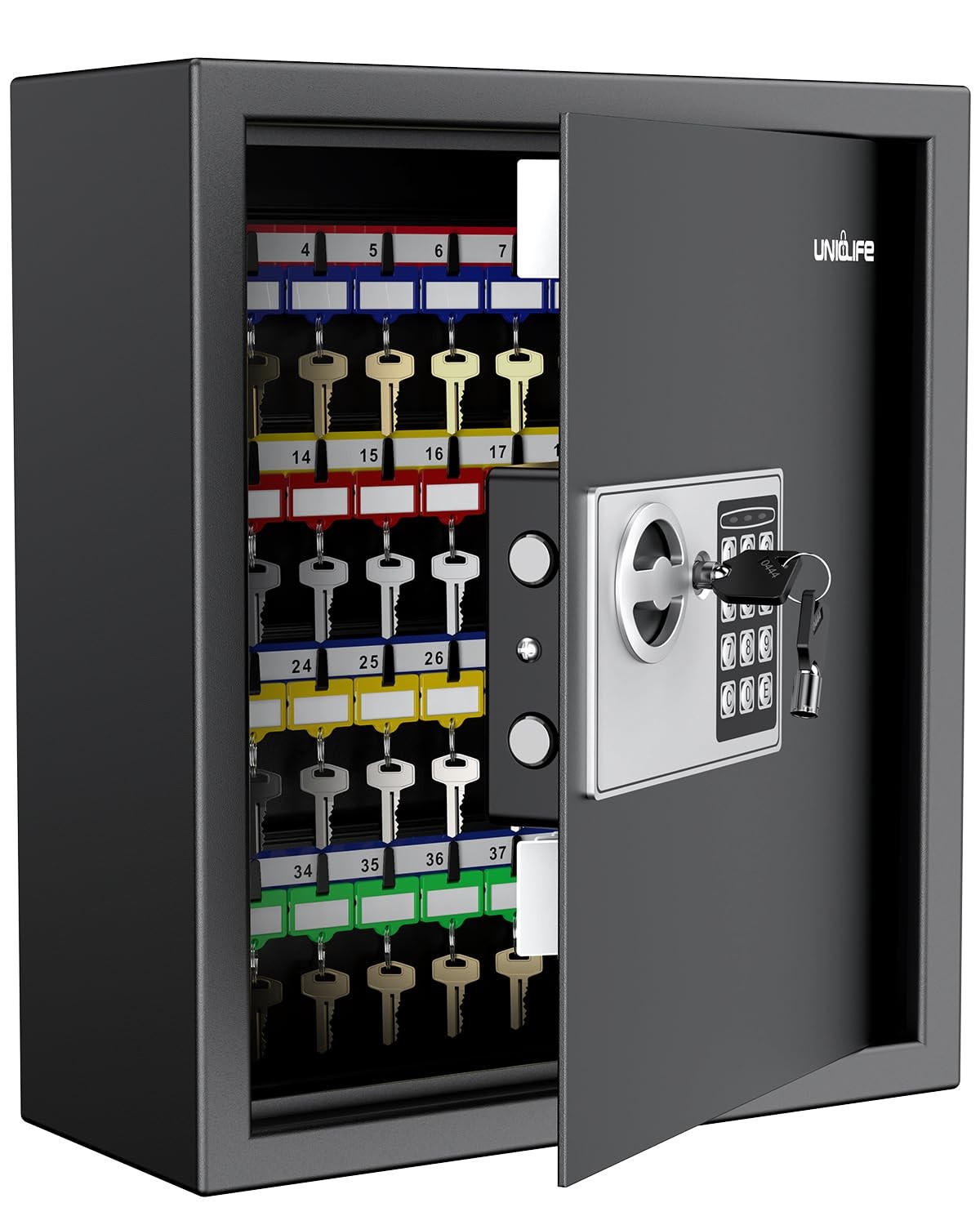 Uniclife 70 Position Key Cabinet with Combination & 70 Position, Black