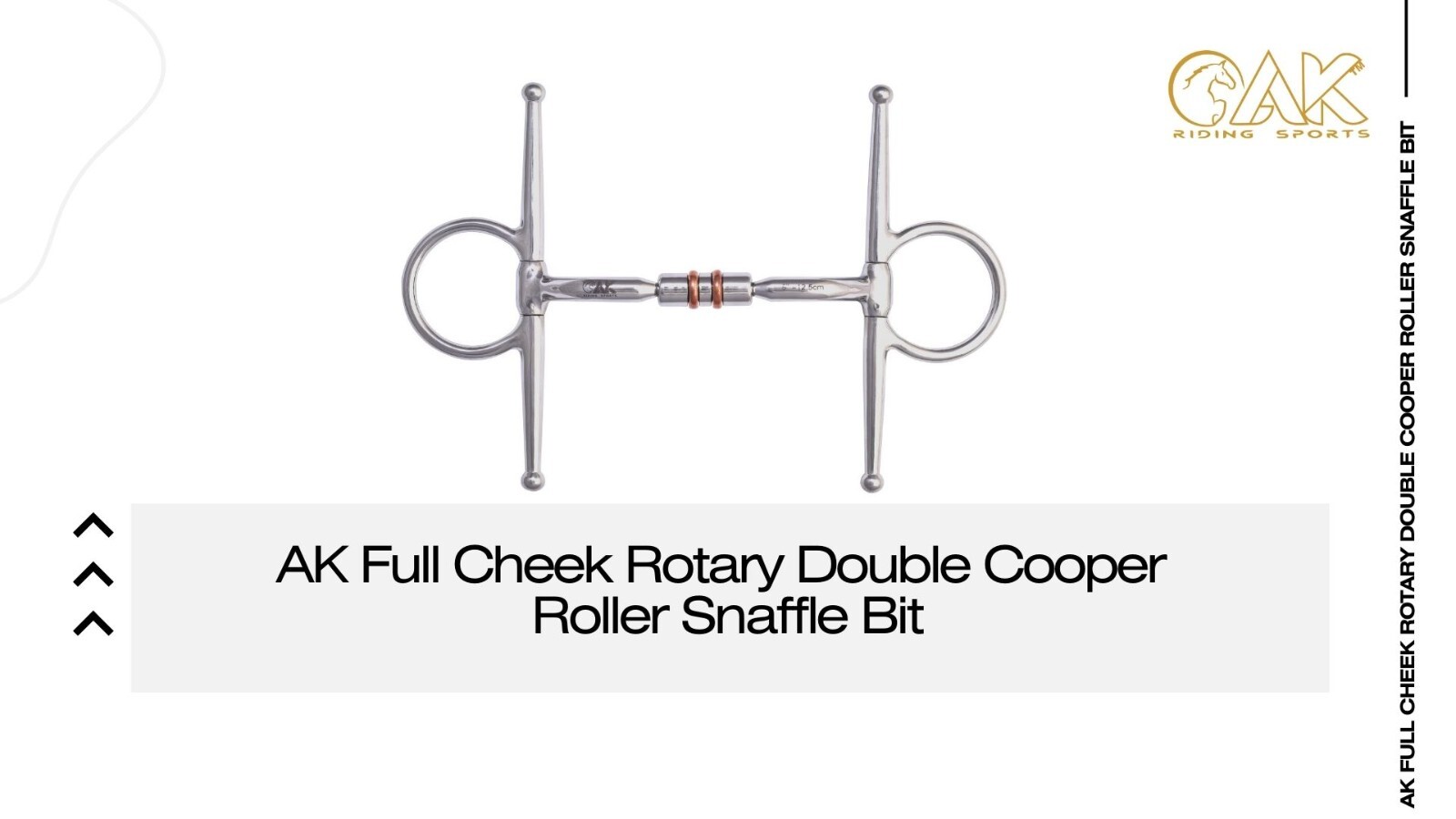 AK Full Cheek Rotary Double Cooper Roller Snaffle Horse Riding Bit
