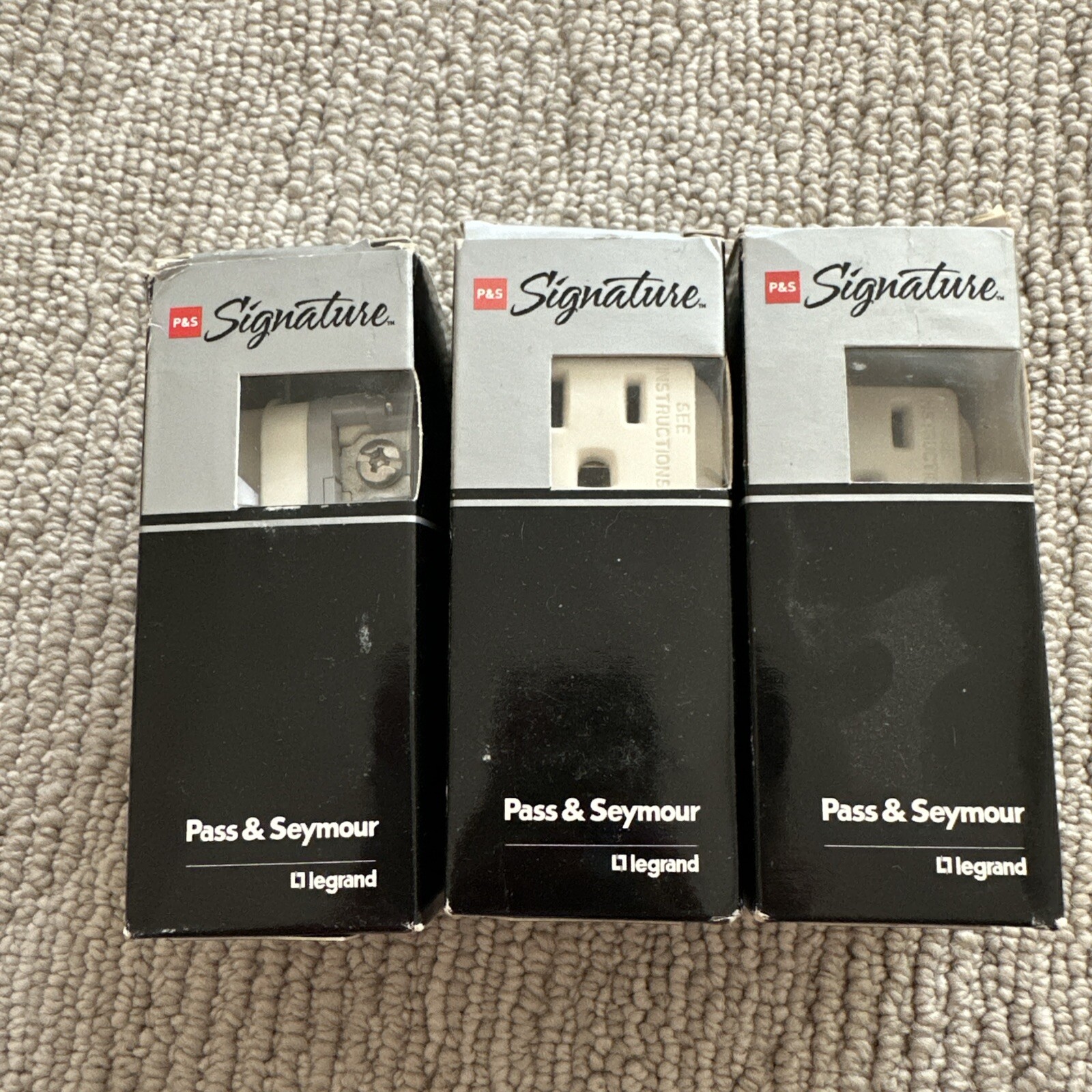 Pass And Seymour Signature Gfci Safety Outlet Light Almond Lot Of 3 (15A 125V)