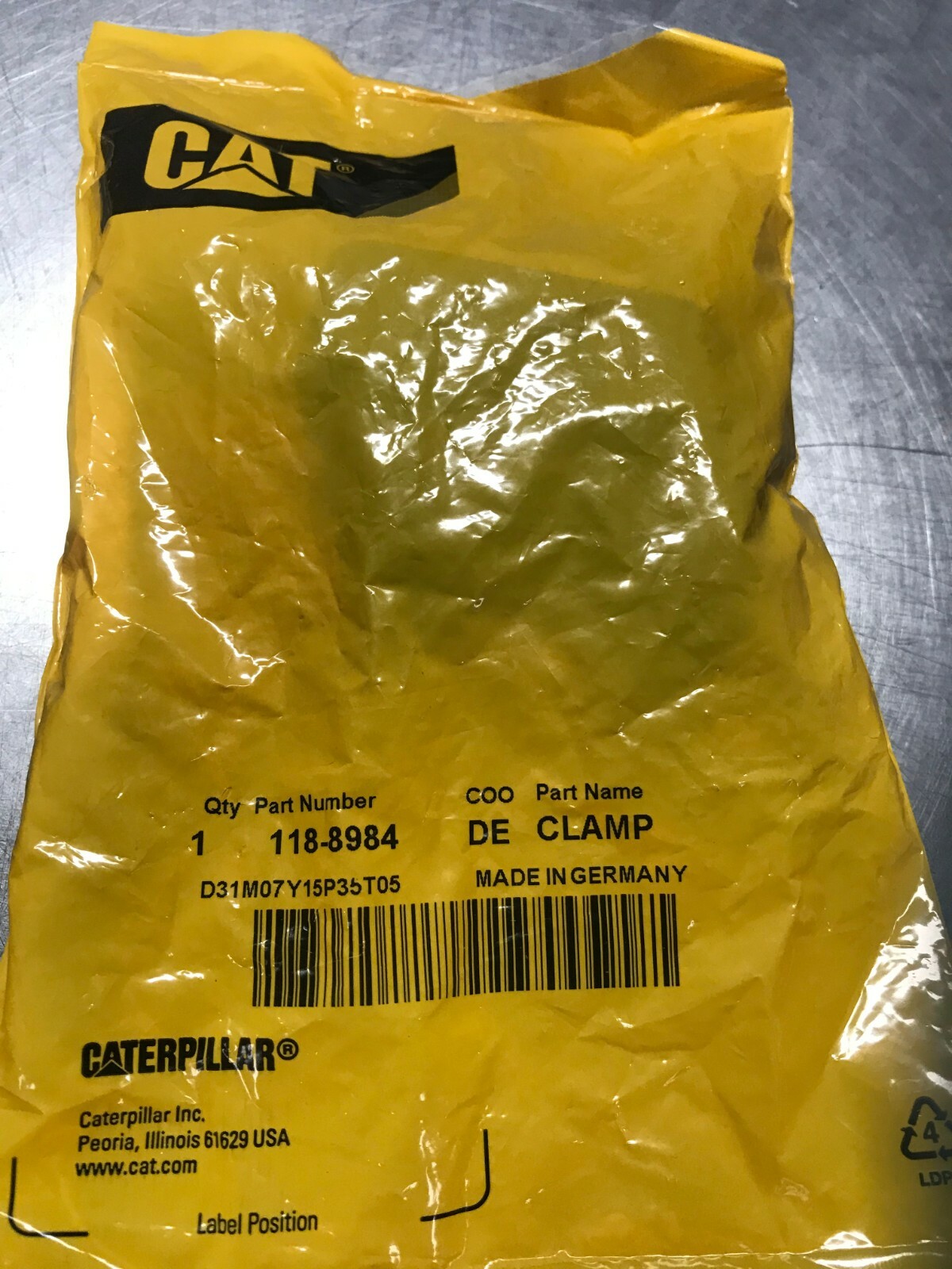 1188984  Genuine OEM  CAT  CLAMP  Caterpillar  118-8984