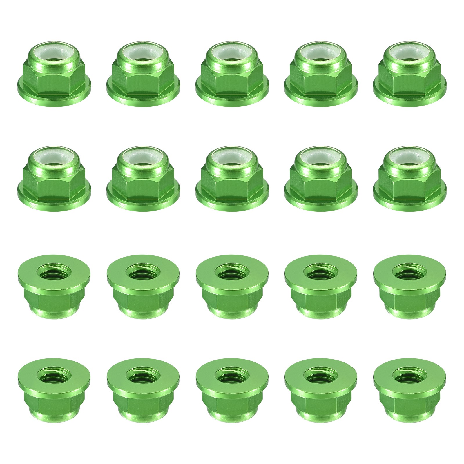 Nylon Insert Hex Lock Nuts, 20pcs - M2.5x0.45mm Self-Locking Nut(Green)