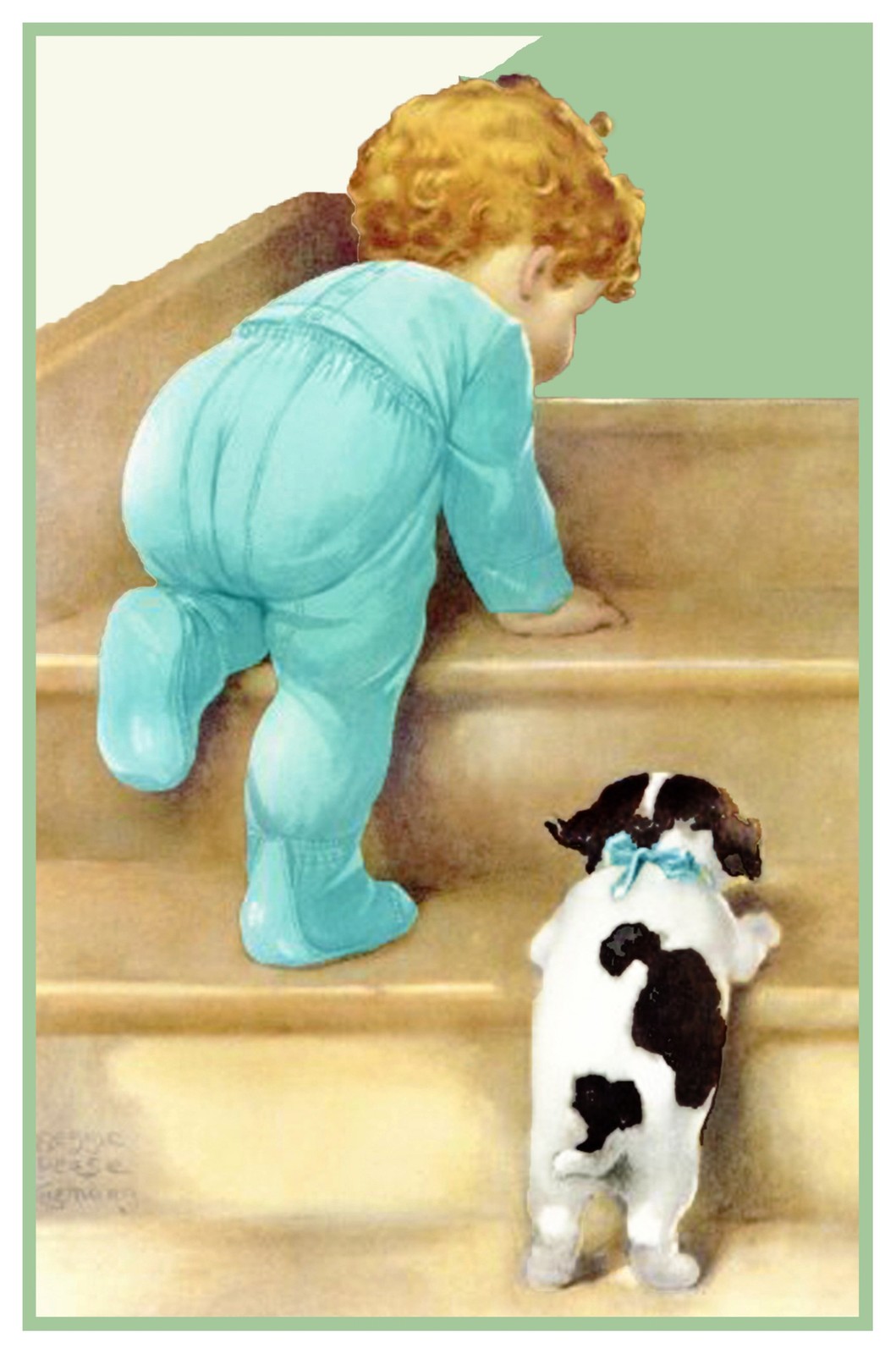 Bessie Pease Gutmann's Nitey Nite Peter and Jake Counted Cross Stitch Pattern