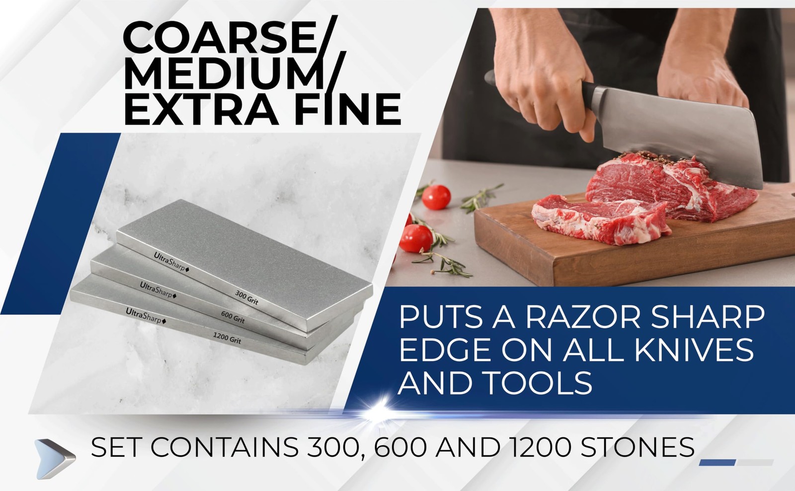 Ultra Sharp Ii Diamond Sharpening Stone Kit Coarse/medium/extra Fine