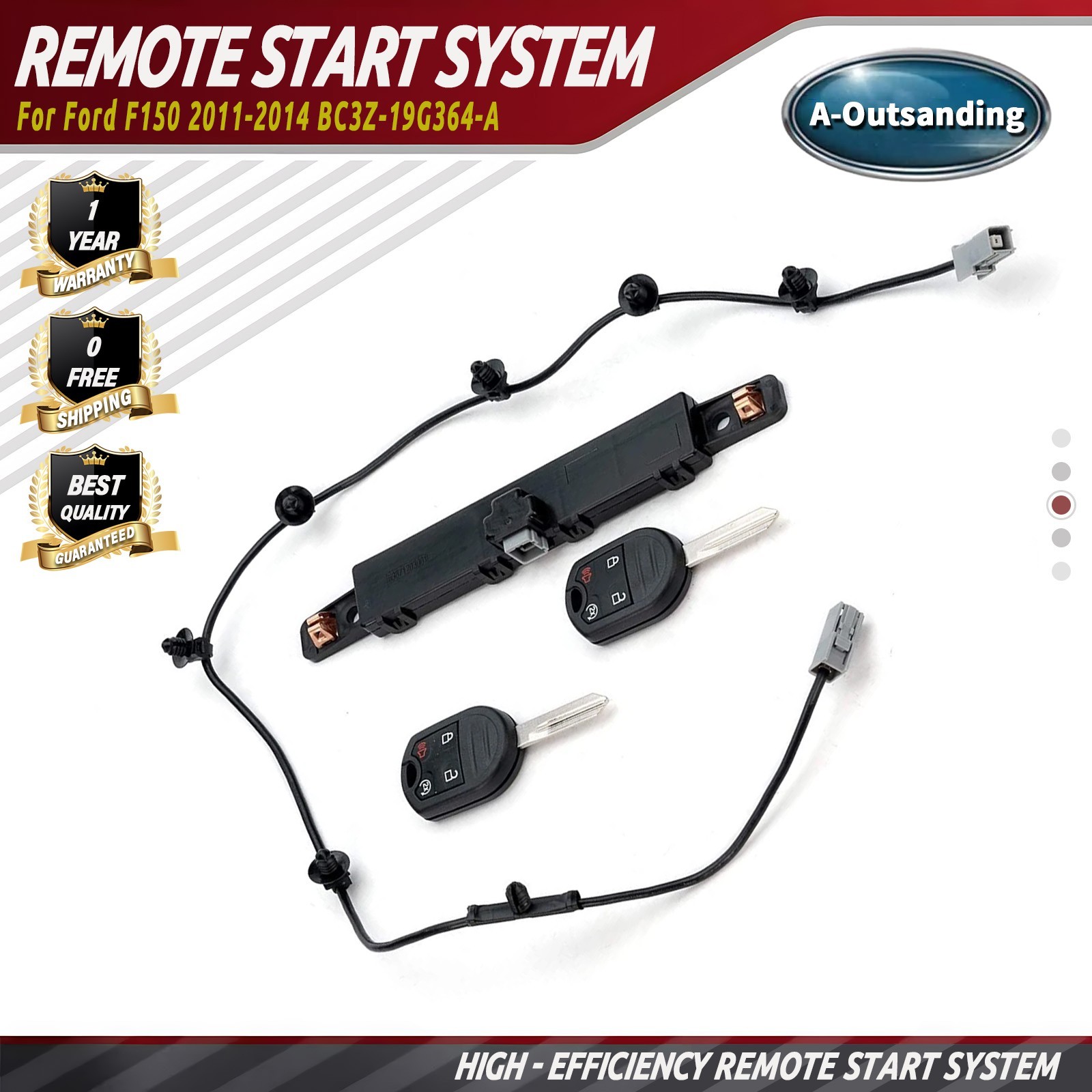 Remote Start System with 2PCS Car Key Fit For Ford F150 2011-2014  BC3Z-19G364-A