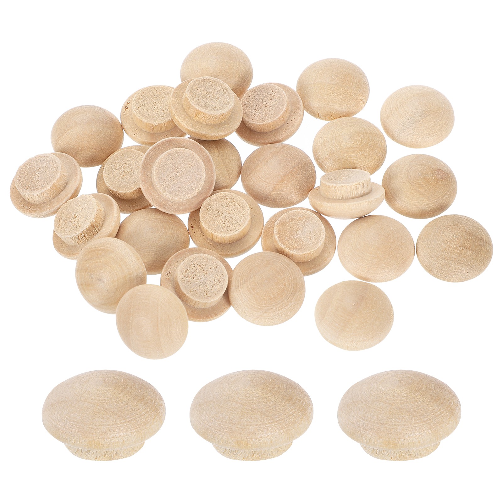 36Pcs Wood Button Plugs, 10mm/0.39" Hardwood Screws Hole Plug for Furniture