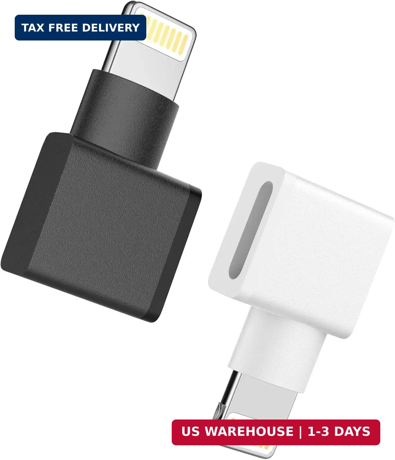 [Apple MFi Certified] Lightning Extender Adapter for iPhone Charger,2 Pack 90 De