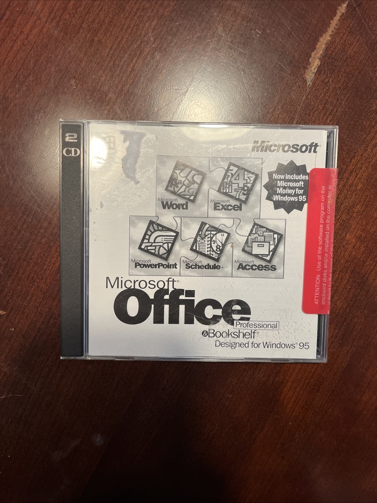 Microsoft Office Professional & Bookshelf Windows 95 2-Disc CD-ROM Retro PC