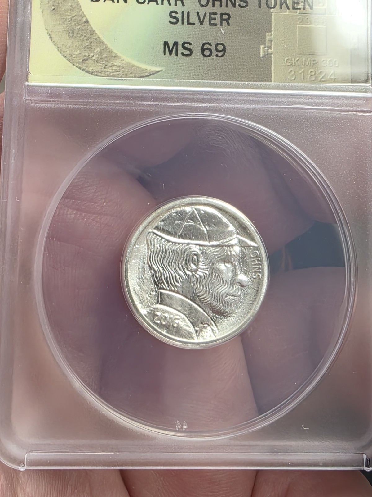 Dan CARR 2016 OHNS TOKEN! SILVER!  ANACS MS69. 125 Mintage! Limited! Signed!