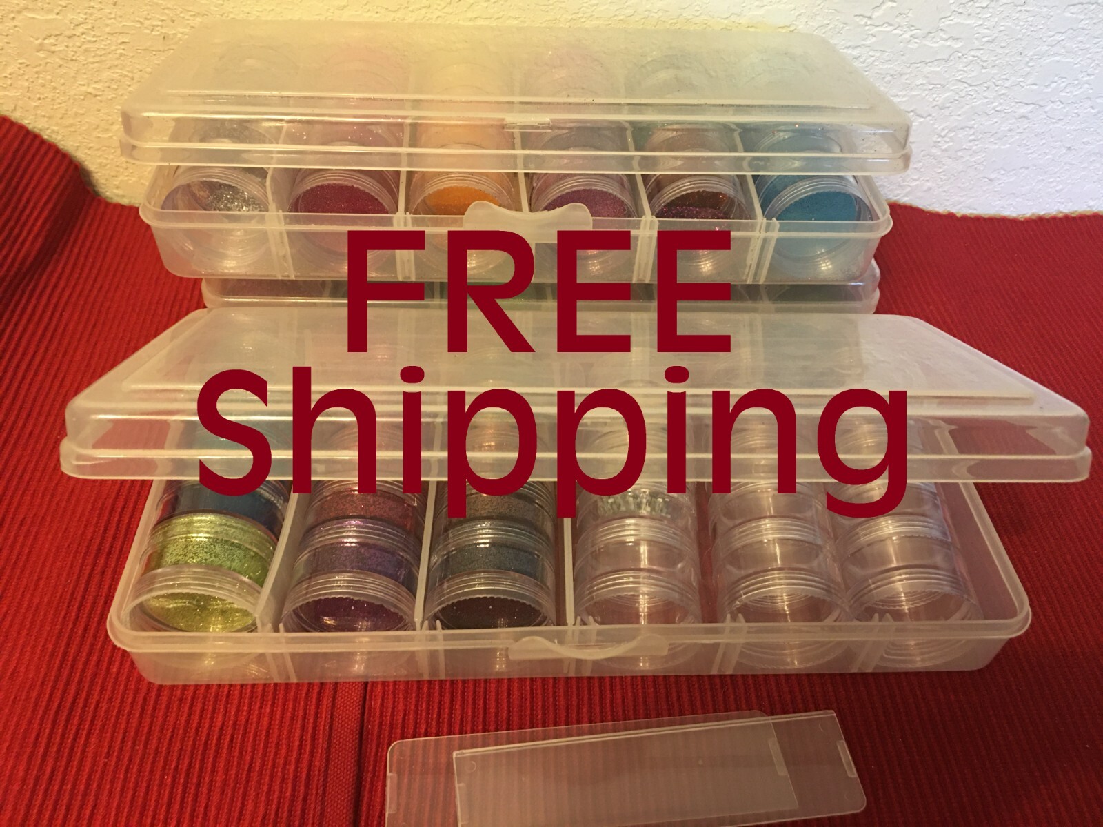 CLEARANCE * LOT of 15 Misc (6 Stackable Tubes) Eye/Nail Glitter * Plus 3 Empty