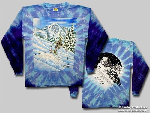 Grateful Dead Powderman skiing long sleeve size SMALL - JERRY, BOBBY WEIR, PHIL