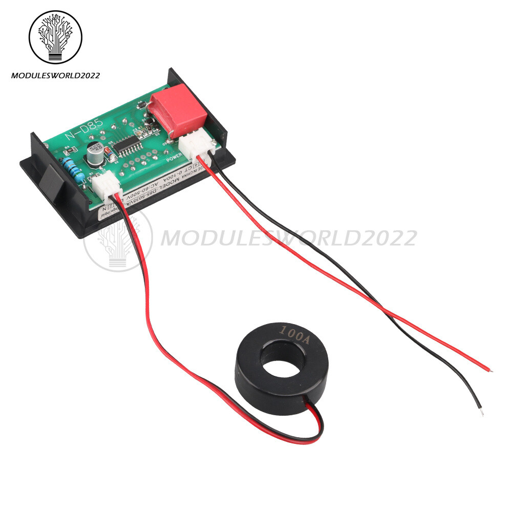 AC60-500V 100A Dual Display Voltage Current Meter Voltmeter Ammeter Single Phase