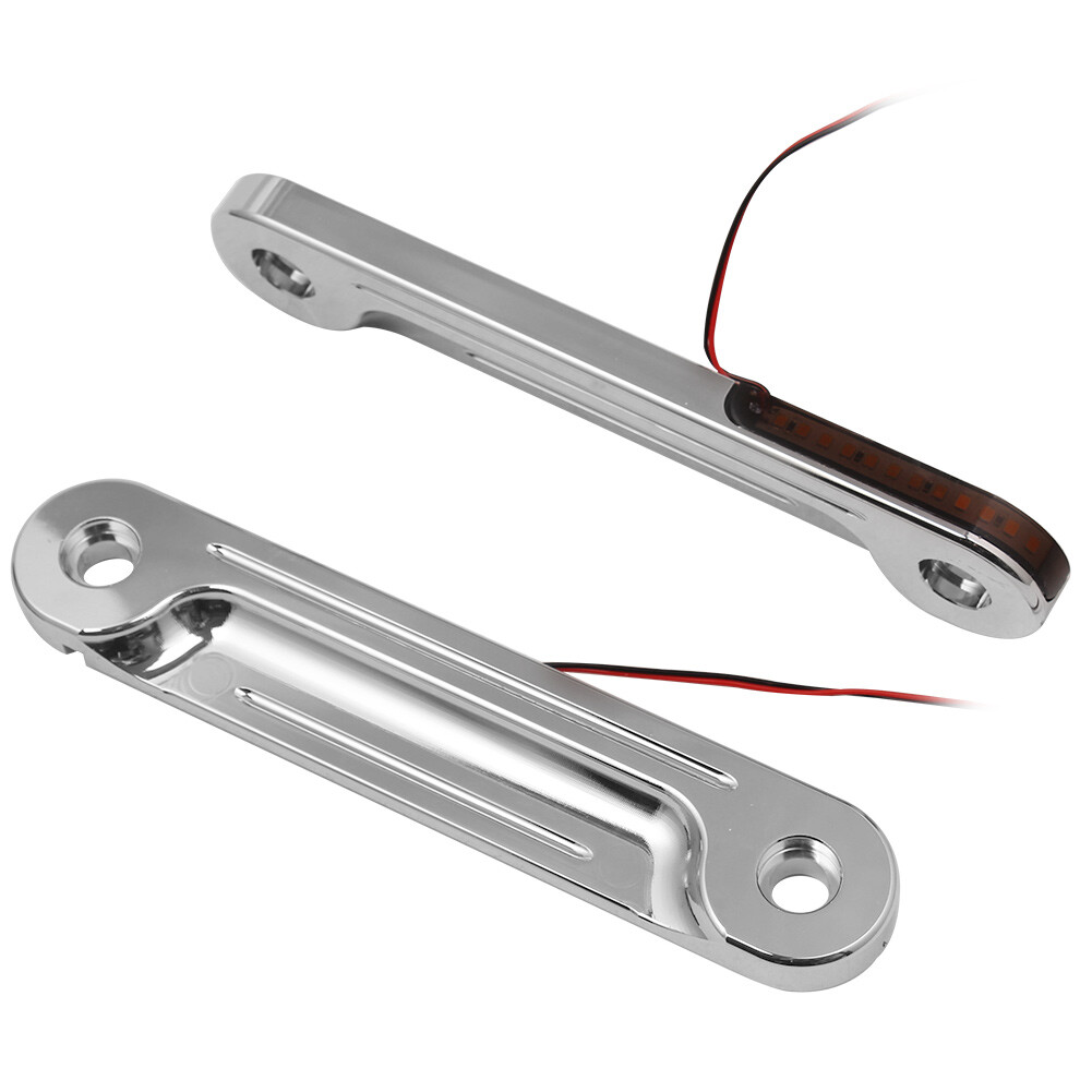 Chrome Front LED Flush Fork Turn Signal Bracket For Harley Electra Street Glide