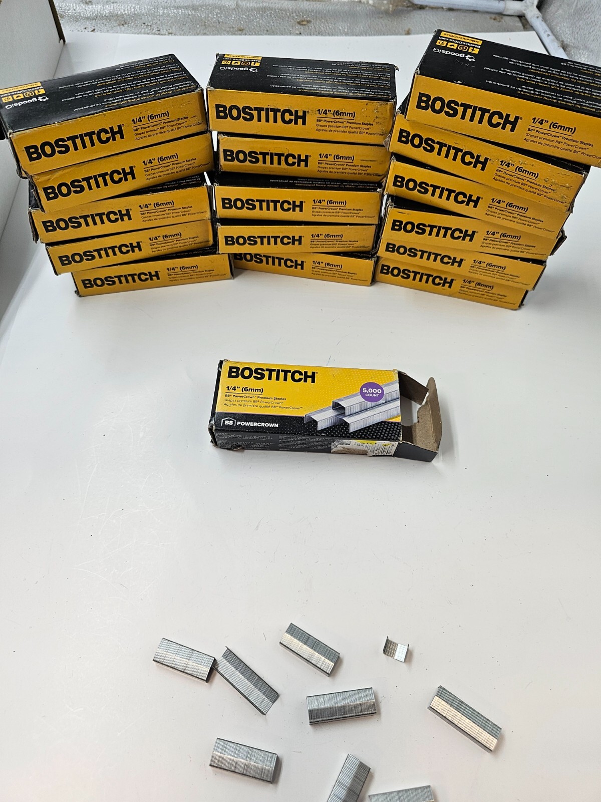 (QTY 17) Bostitch STCRP21151/4 B8 Powercrown Premium 1/4” Staples