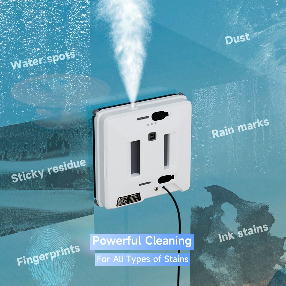 Smart Window Cleaning Robot Dual Spray Glass Cleaner Vacuum w/ Remote Control