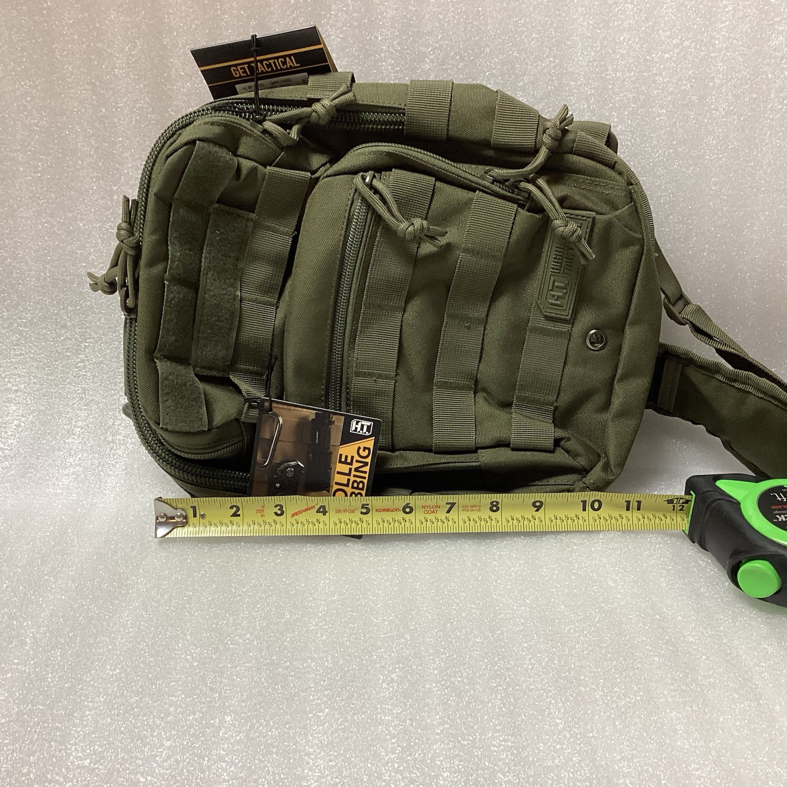 HIGHLAND TACTICAL Eagle Sling Bag - Molle Webbing Hook & Loop Patch Holder