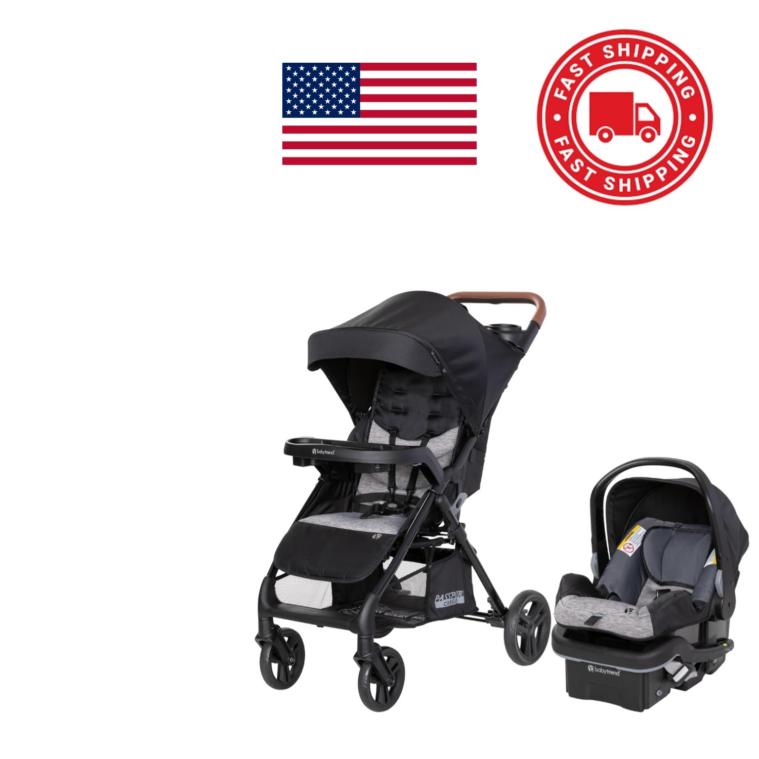Standard Stroller with Swivel Wheels and Ergonomic Handle for Easy Maneuvering
