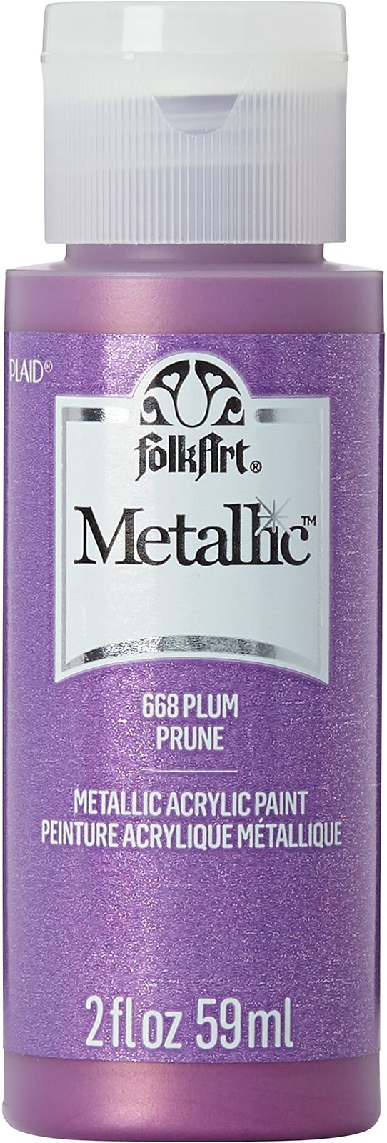 FolkArt Metallic Acrylic Paint in Assorted Colors 2 Fl Oz (Pack of 1), Plum