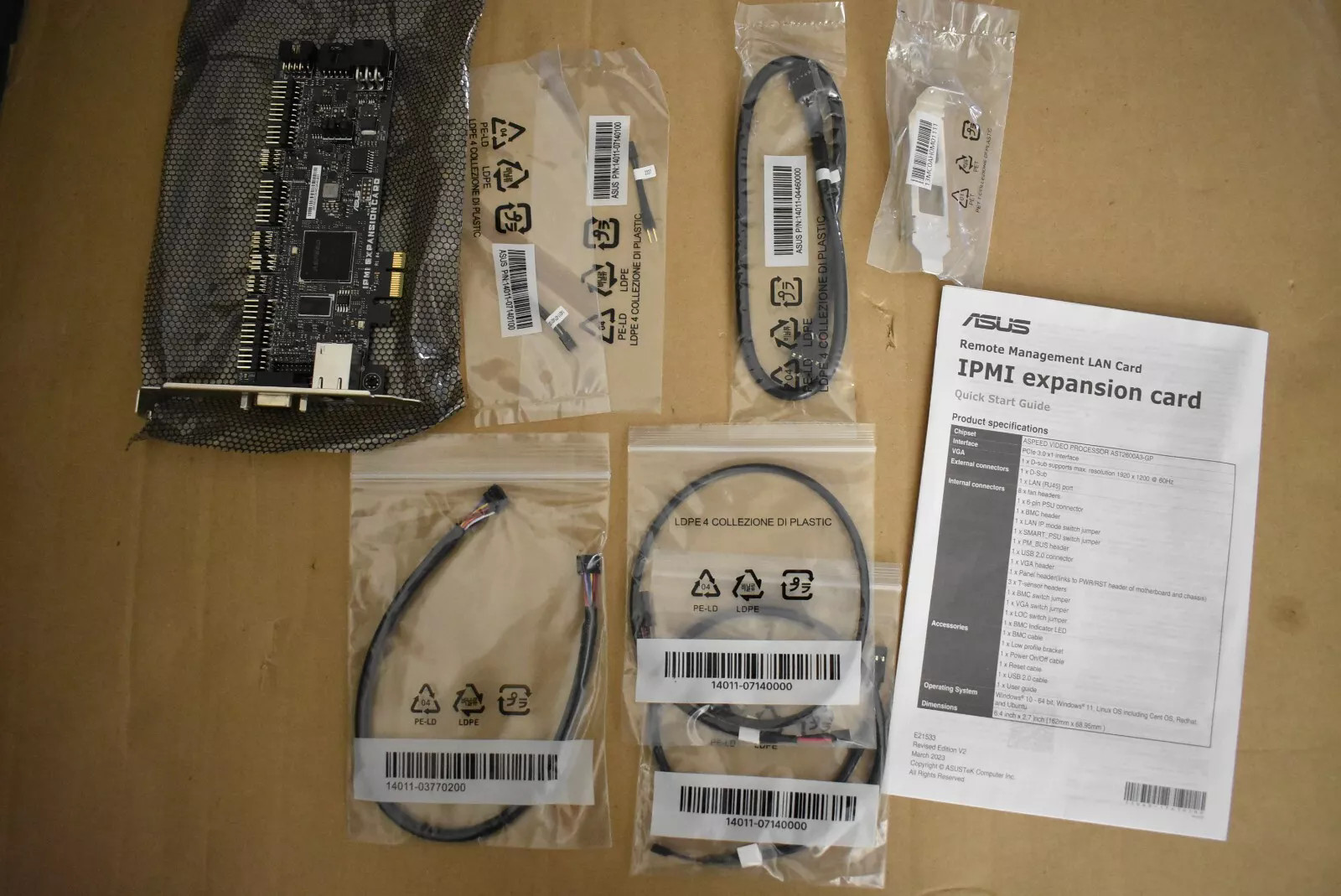 Asus IPMI Expansion Card w/ Dedicated Ethernet Controller, VGA Port, PCIe 3.0 x