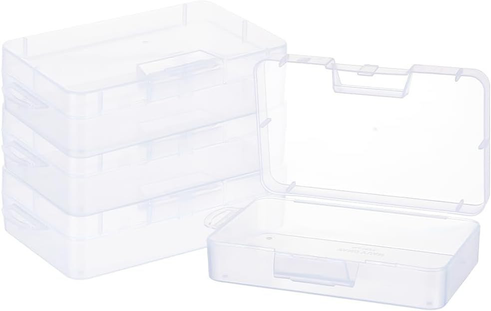 BENECREAT 4 Pack 5.5x3.5x1.5 Large Rectangle with Hinged Lid, 5.5x3.5x1.5"