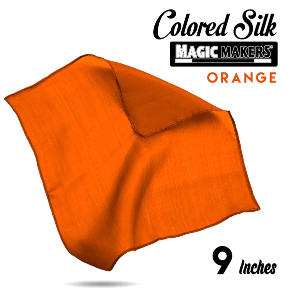 9" Inch ORANGE MAGIC SILK Handkerchief Scarf Magicians Trick Hanky Prop Color 1