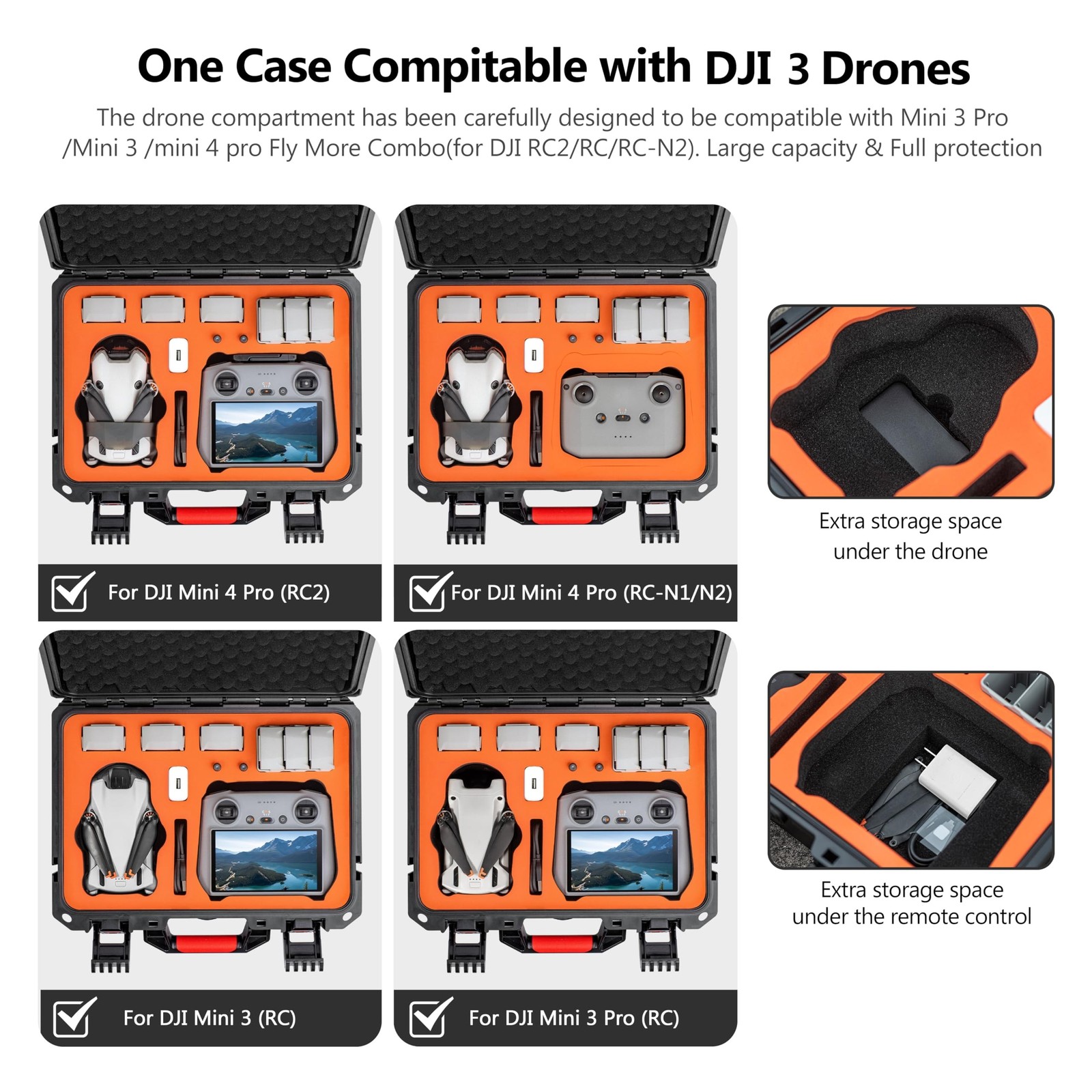STARTRC Mini 4 CASE, Orange, Suitcase set