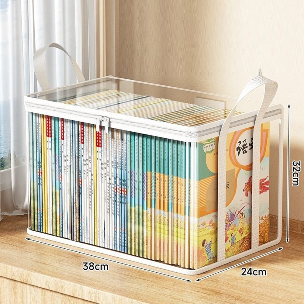 1x Foldable Storage Boxes Rectangular Plastic Organizer Bins with Lids Clear Bag
