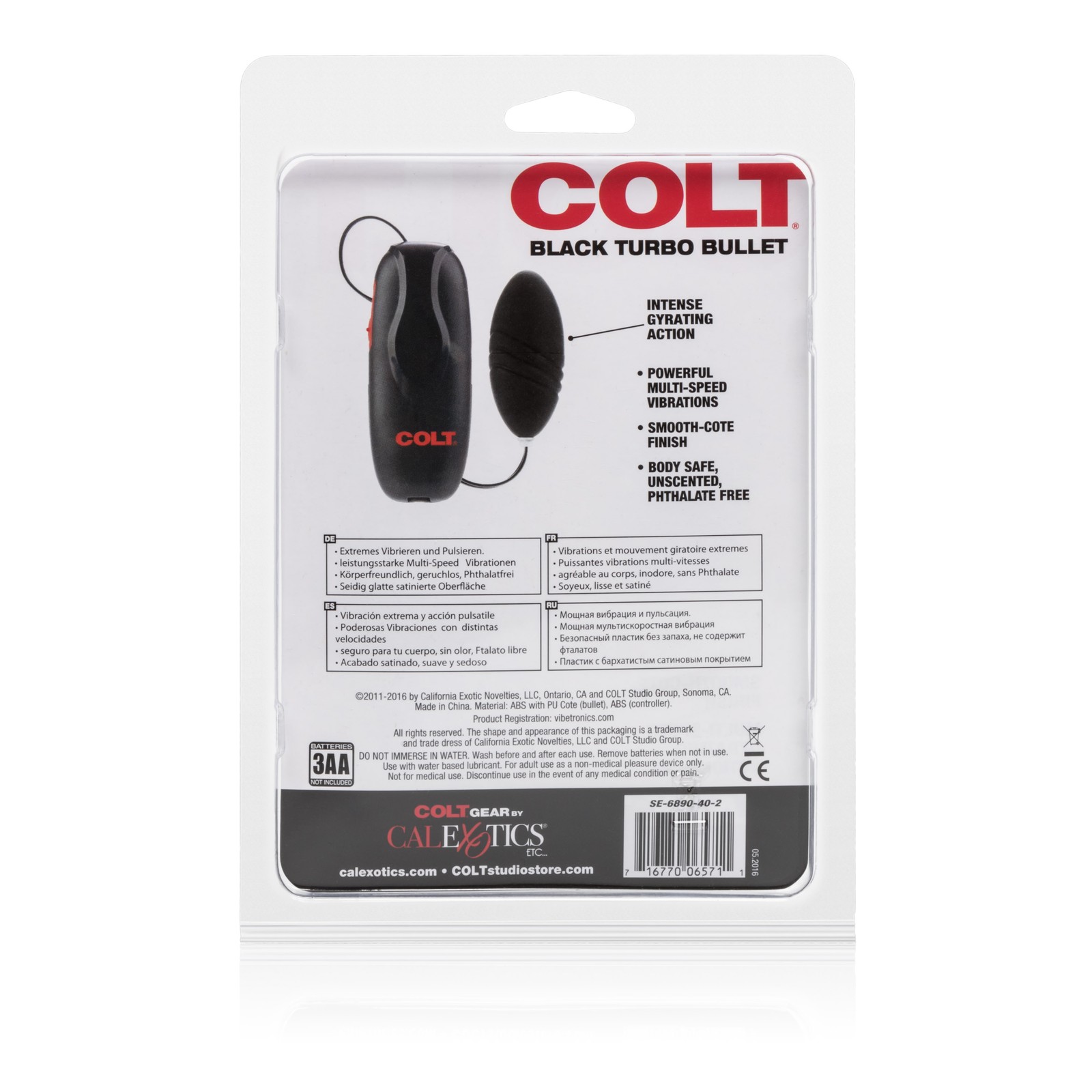 Colt Black Turbo Bullet Vibrator Hp-Se6890402 Multi-Speed