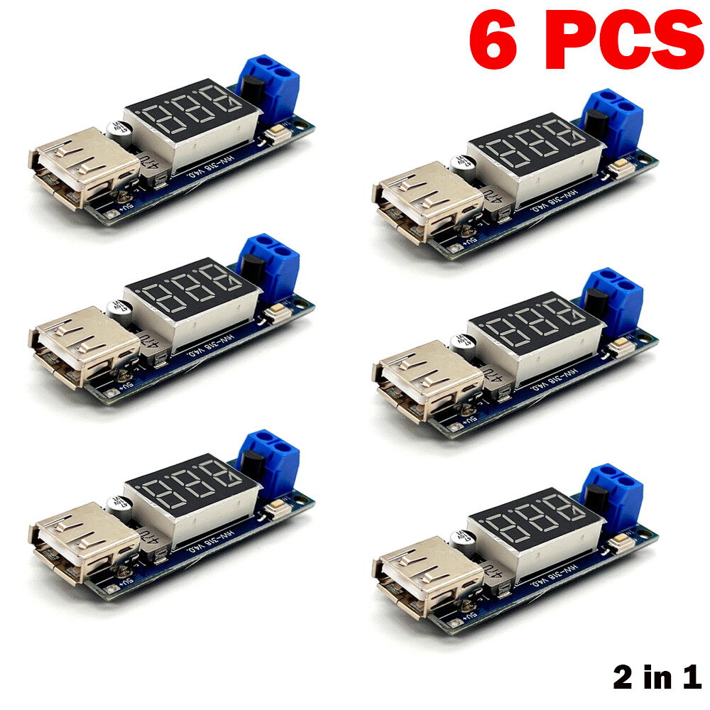 2 in1 4.5-40V DC 5V 2A USB Charger DC-DC Step-Down Converter Voltmeter Module 6X