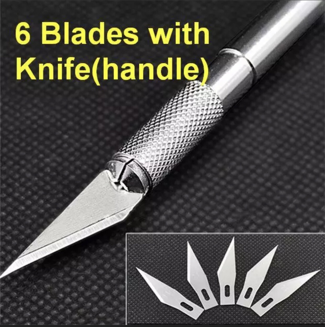 Knife+5 Blades For Paper Craft Pen Hobby Cutter Razor Knife Rubber stamp Carving