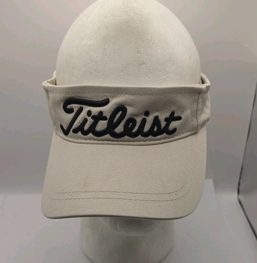Titleist Beige Visor Strapback Golf PGA Hat Cap Adult OSFA