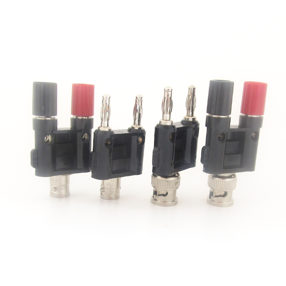 4pcs BNC Male/Female To Dual Banana Plug Male/Female Jack Adapter Test Connector