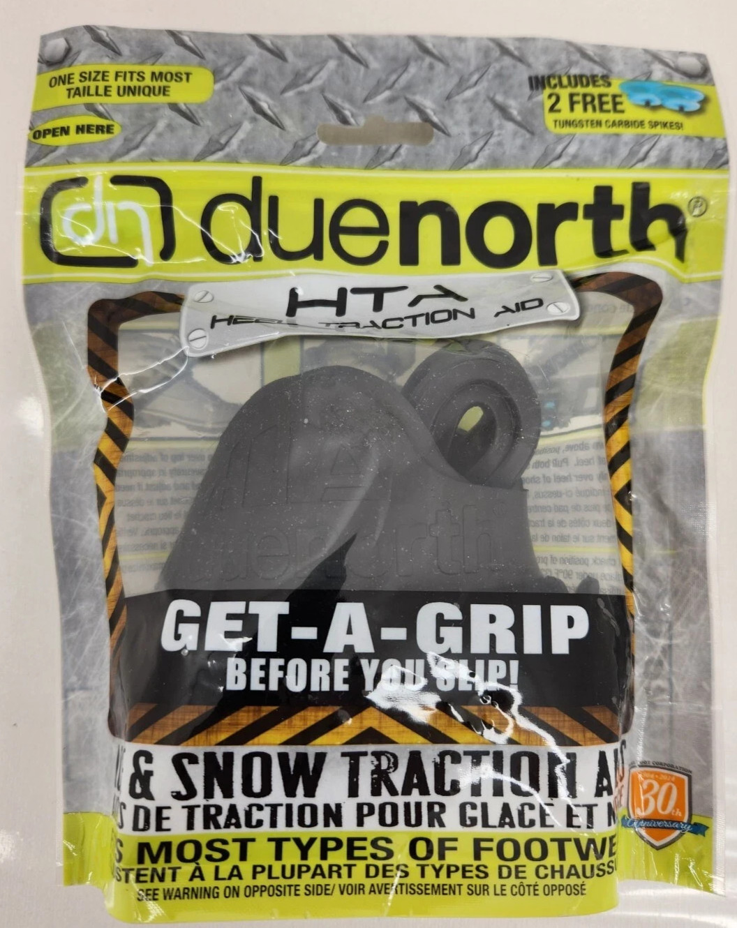 Due North Everyday Pro Traction Aids Ice Cleat Over Shoe with 2 Free Spikes