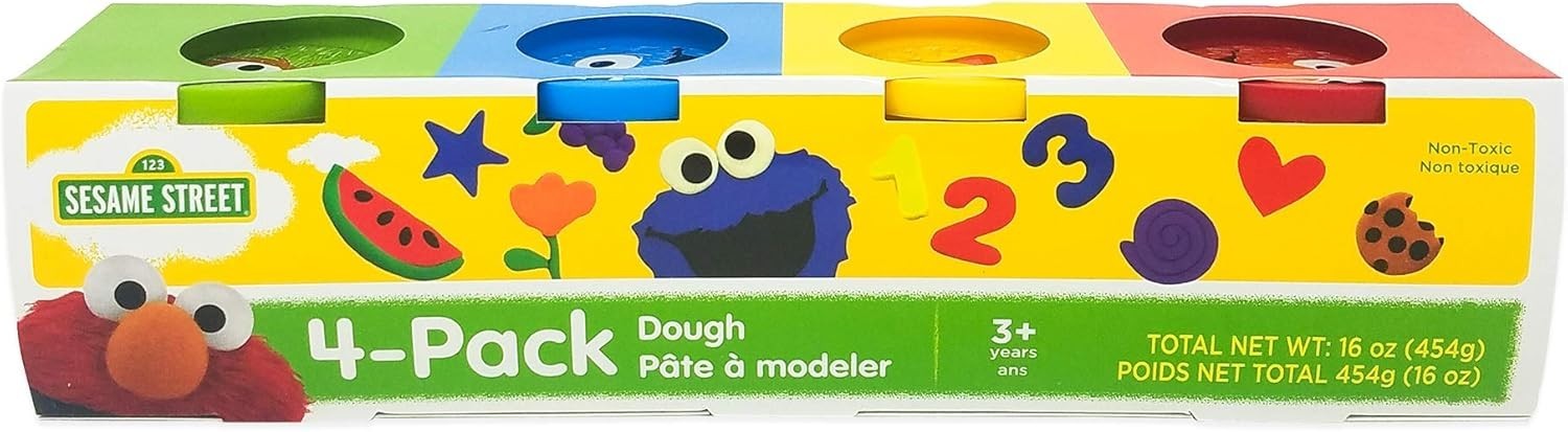 Sesame Street Modeling Play Dough | 4-Pack of 4oz Cans