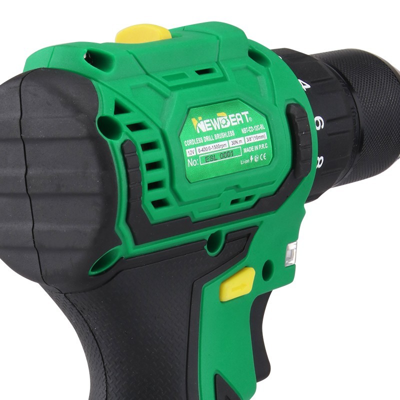 Brushless 12V Cordless Drill Driver 18+1 Setting Variable Speed 2 Batteries Char