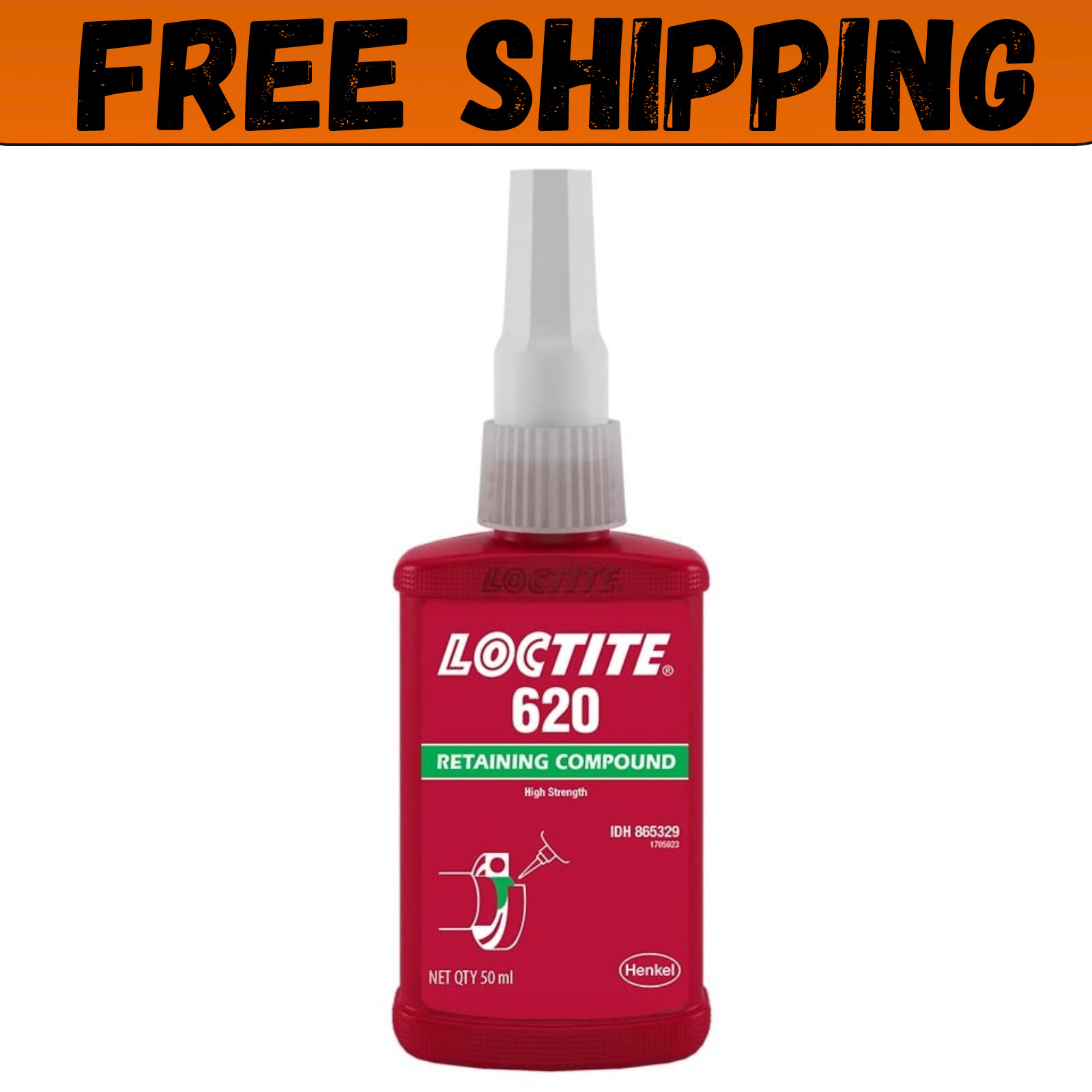 Loctite 620 442-62040 50Ml Retaining Compound, High Temperature, Green