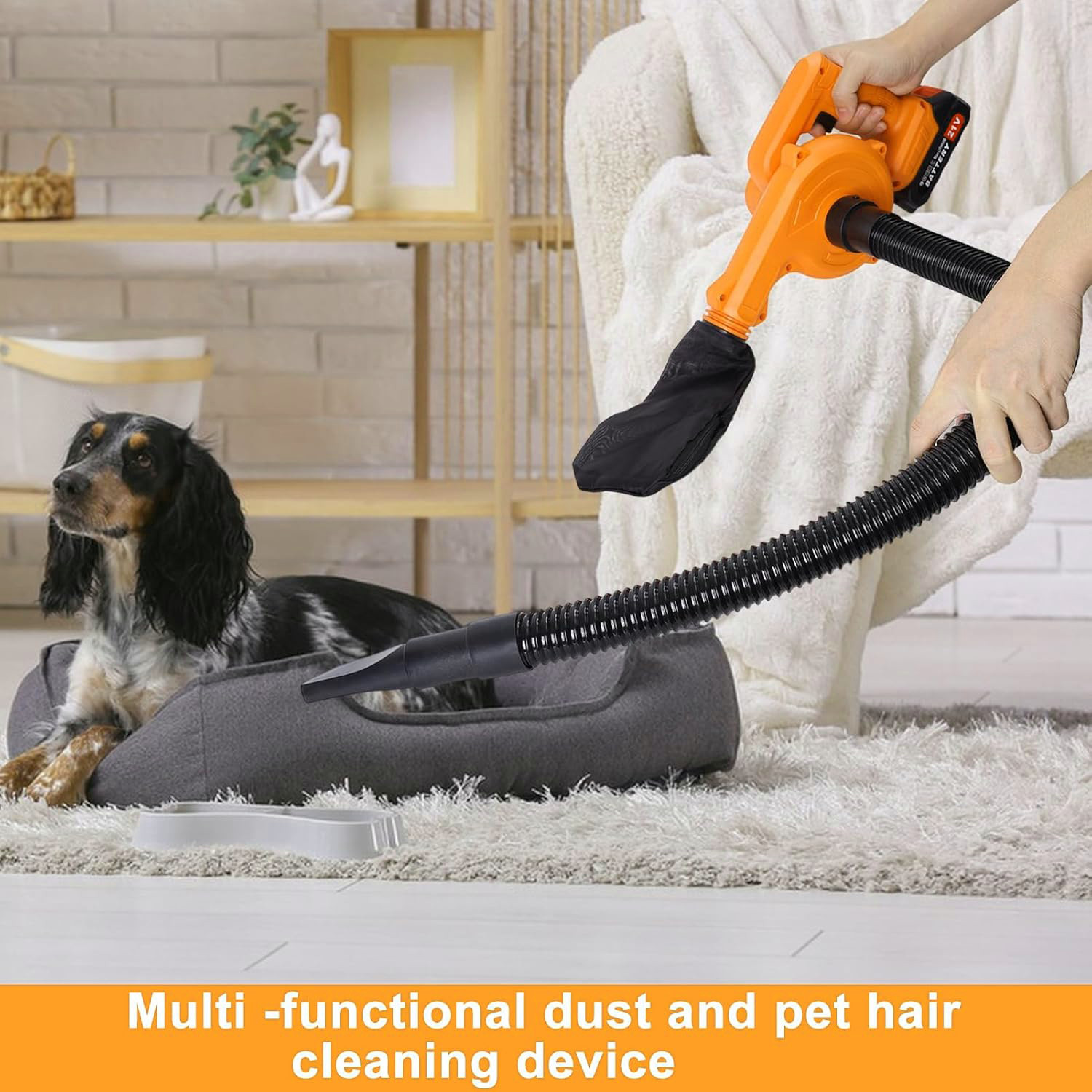 Cordless Leaf Blower & Vacuum 160MPH & 19000RPM Air Snow Blower w/ 4.0Ah Battery