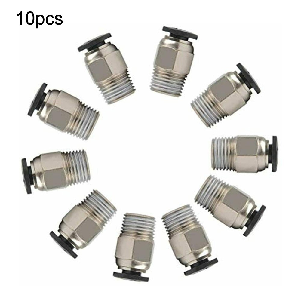 Push Straight Pneumatic Connector Stainless Steel Thread External Fitting