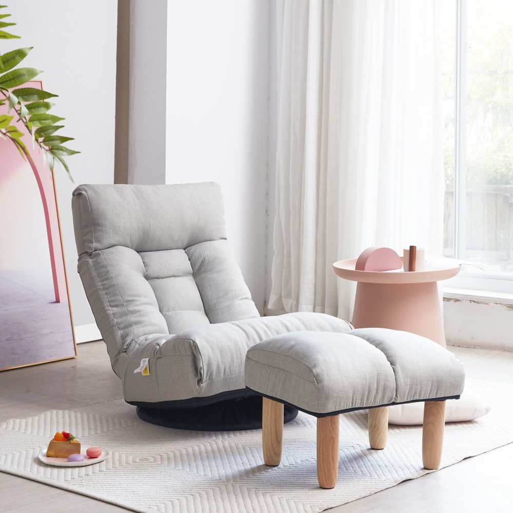 Lazy Sofa Balkon Freizeitstuhl Einzelsofa klappbar Relaxsessel mit Fußstütze-