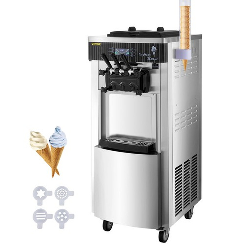 3 Flavor Commercial Ice Cream Machine Soft Serve Machine Produce 7.4 Gal/H