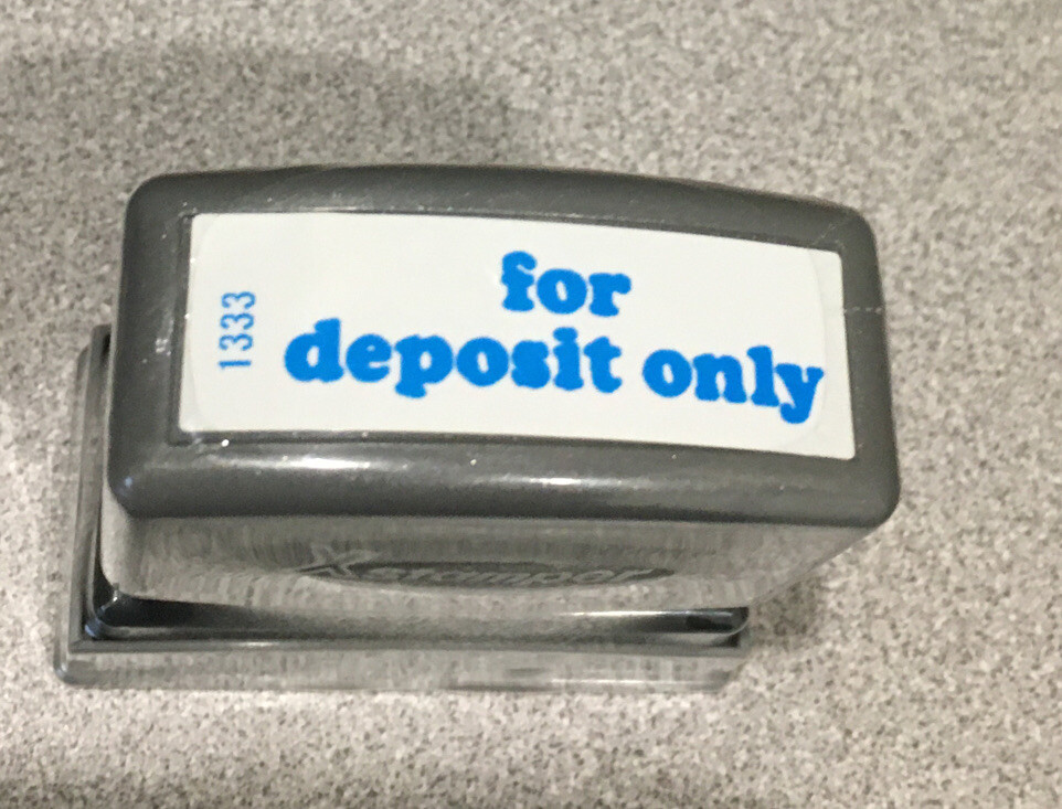 XStamper Blue Pre-inked" for deposit only" #1333 - New