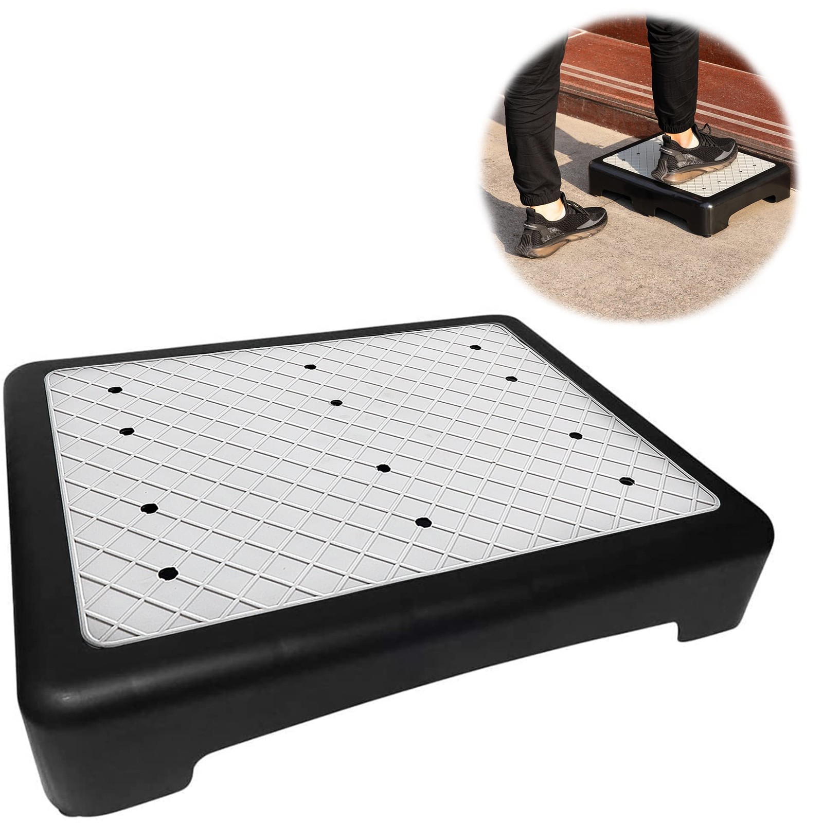 Platform Step Stool Bed Step Non-Slip Rubber Stair Riser Portable Anti-Fall S...