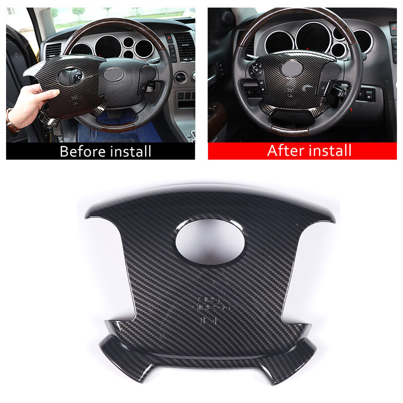 Carbon Fiber Steering Wheel Middle Cover Trim Frame For Toyot Tundra 2007-2013