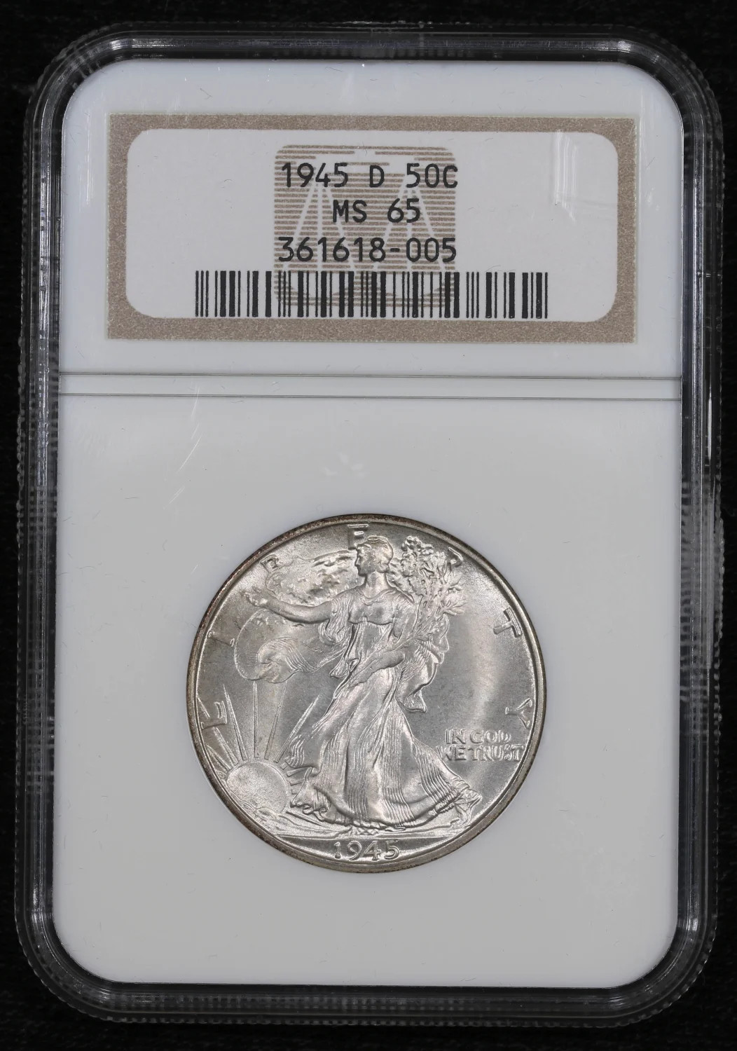 1945 D Half Dollars Liberty Walking NGC MS-65