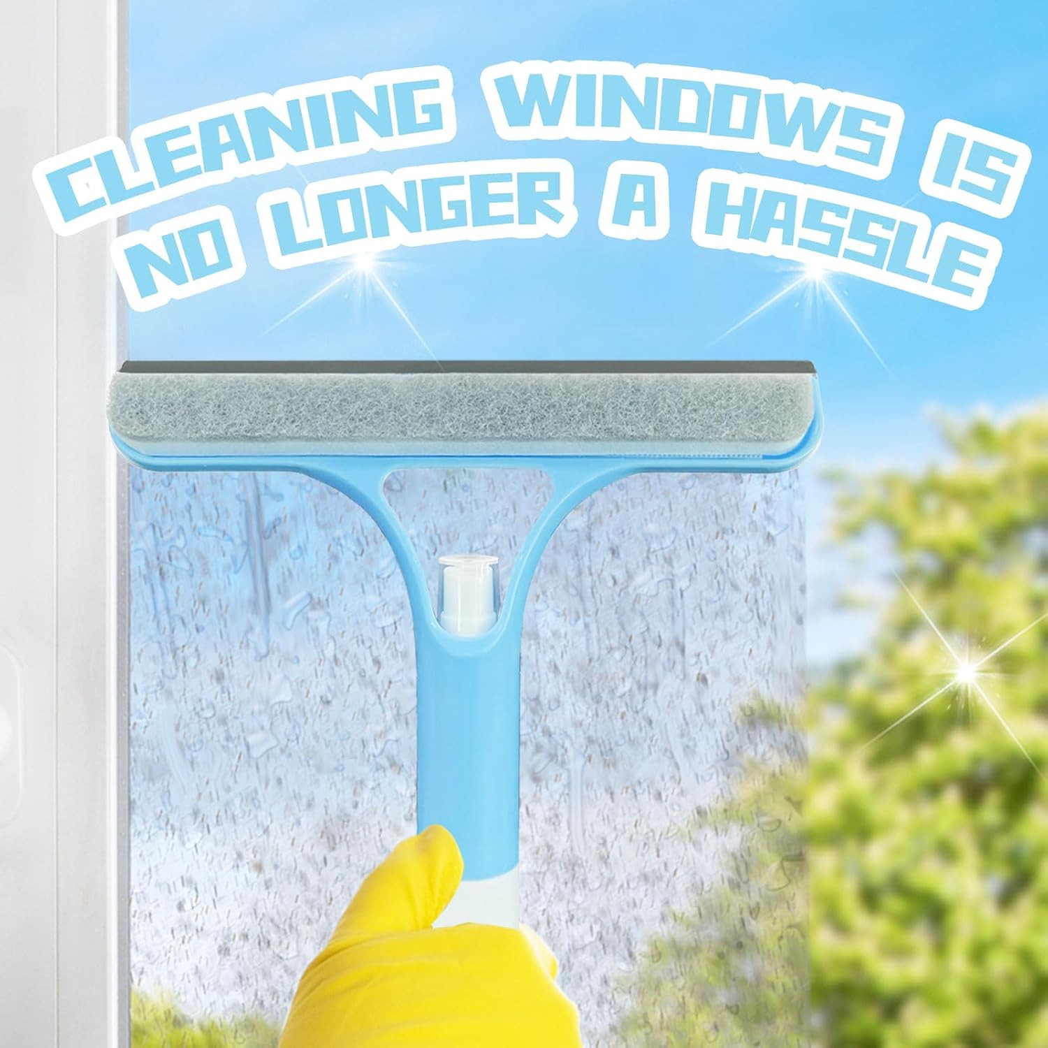 3 in 1 Window Cleaning Scraper,All-Purpose Spray Window Squeegee Cleaner Tool,Fo