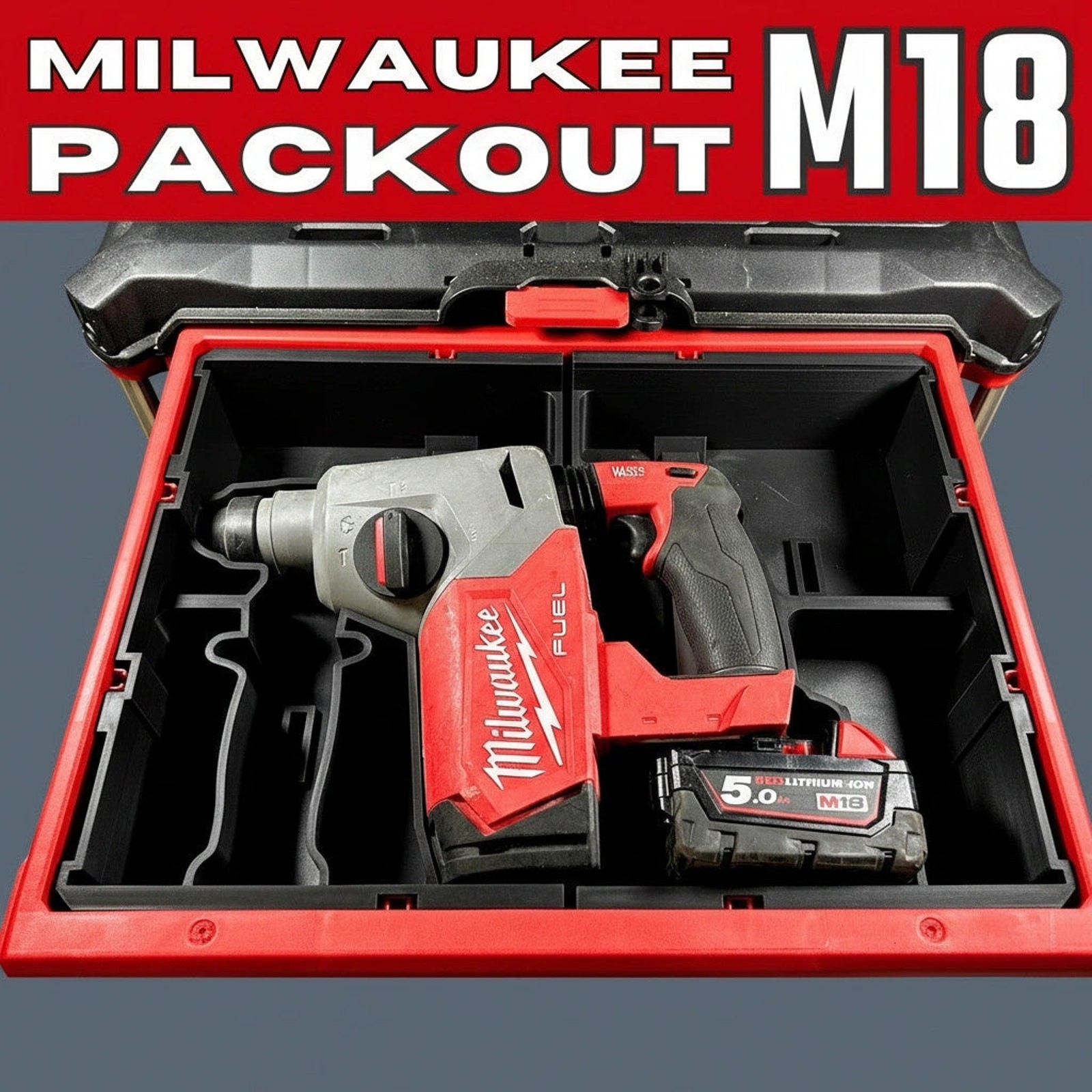 Milwaukee PACKOUT Insert – M18 SDS Rotary Hammer Holder (Insert Only)