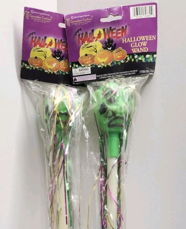 NOS Vintage Y2K Blow Mold Witch Halloween Glow Wand Cornerstone Creations