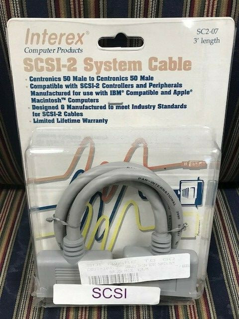 SCSI-2 Centronics 50 Male to Centronics 50 Male 3ft Cable  Interex Brand  SC2-07