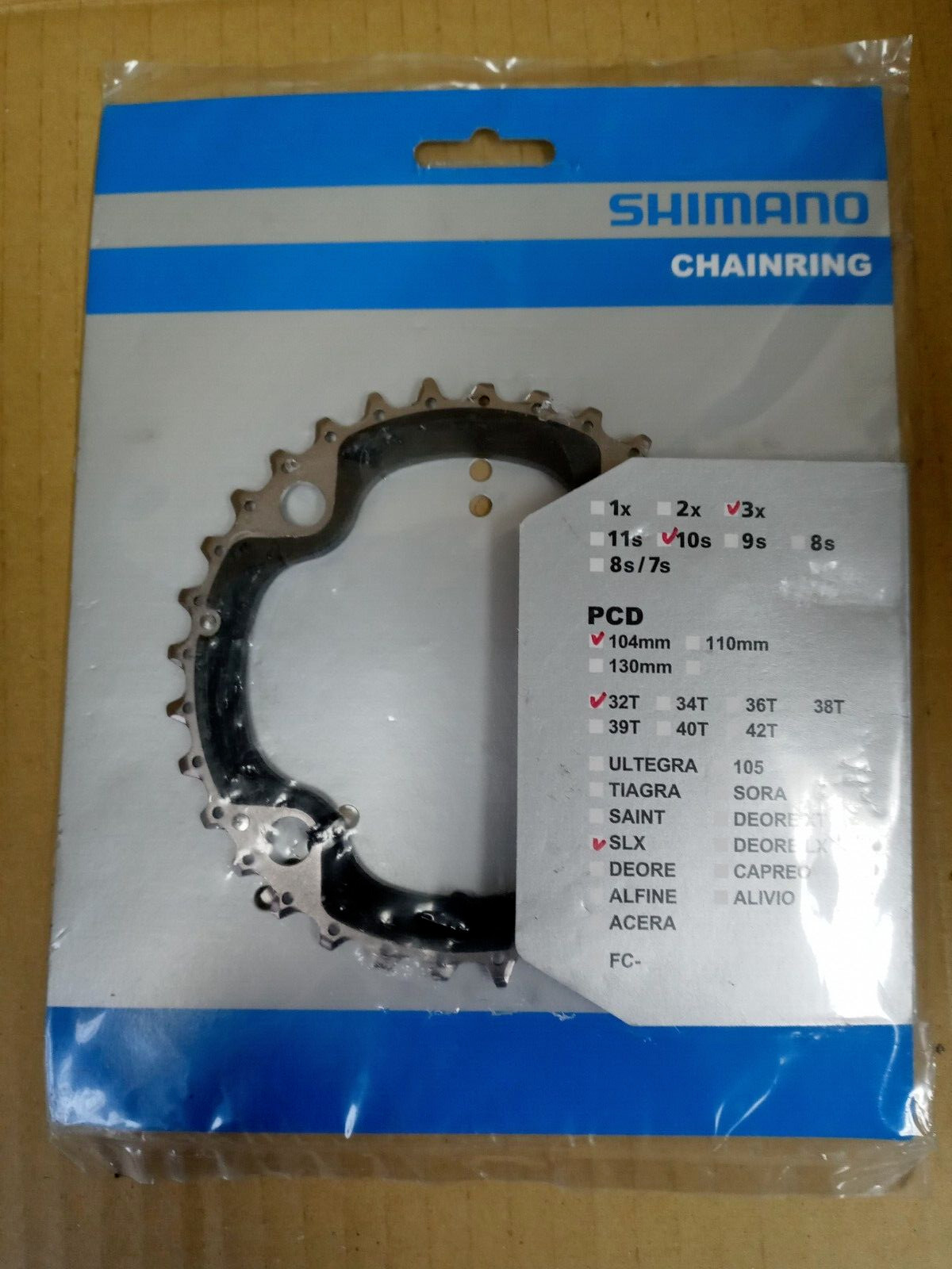 SHIMANO SLX FC-M670 32T STEEL Chainring FITS OTHER SHIMANO 3x10