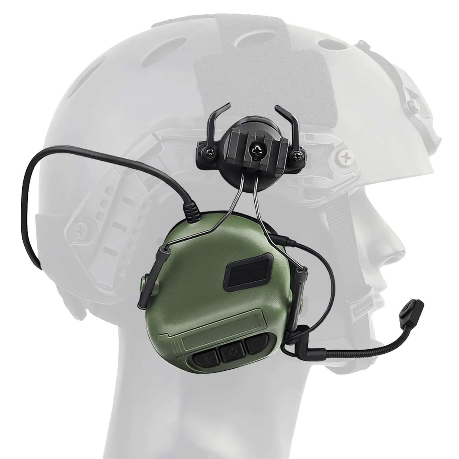 HANSTRONG GEAR Tactical Headset Unlimited Power Intercom with OD Green