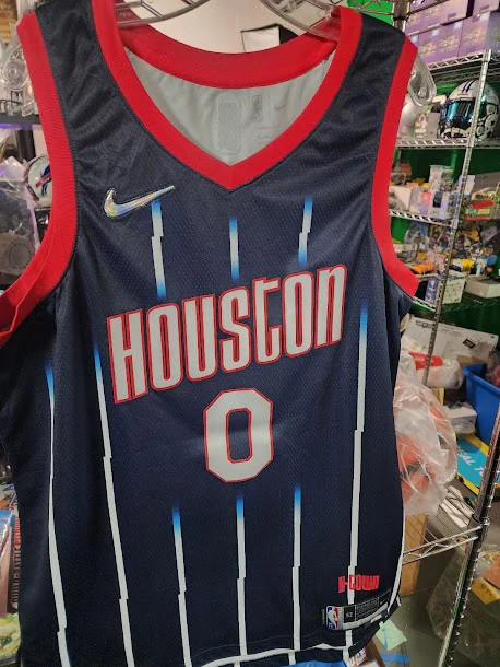 NWOT Jalen Green Nike Licensed Rockets Throwback Basketball NBA Jersey 75 Year